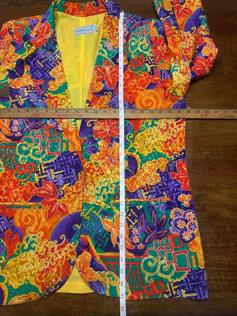 Vintage 80s Howard Wolf Orange Abstract Blazer (~M)