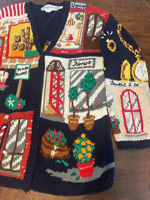 Vintage 90s Eagle's Eye 'Town Center' Knit Cardigan (M/L)