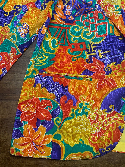 Vintage 80s Howard Wolf Orange Abstract Blazer (~M)