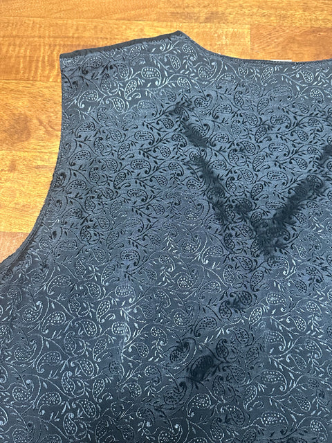 Vintage 90s Velvet Grunge Patchwork Embroidered Vest (L)