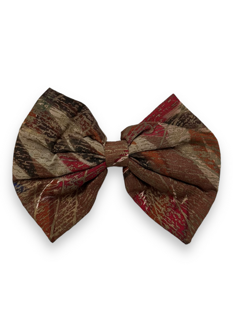 Vintage 80s Neutral Earth Tone Hair Bow Clip