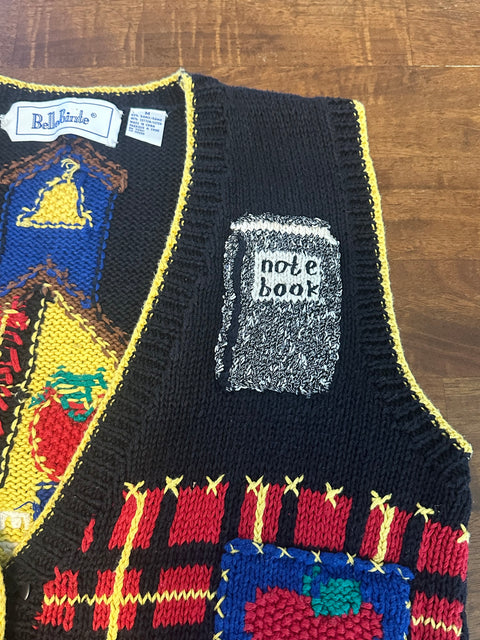 Vintage 90s School Teacher Knit Sweater Vest (M)
