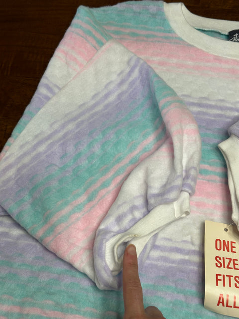 Vintage 80s Textured Pastel Cotton Candy Sweatshirt (XL/2X)