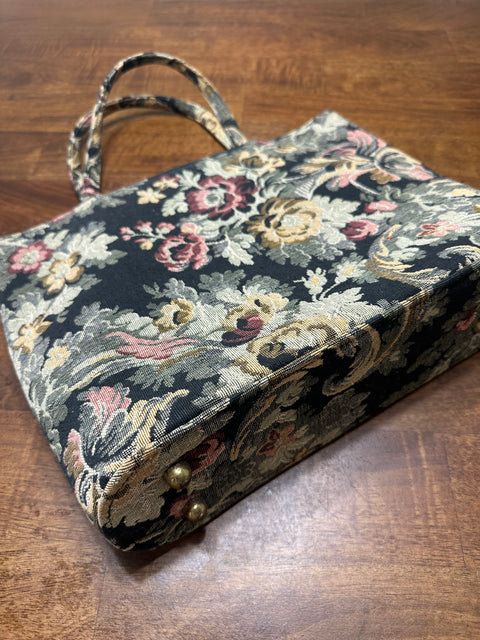 Vintage 90s 'Grandma's Couch' Floral Tapestry Handbag