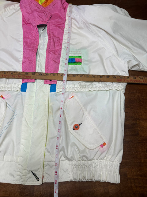 Vintage 80s/90s Retro Neon Colorblock Windbreaker Jacket (M)