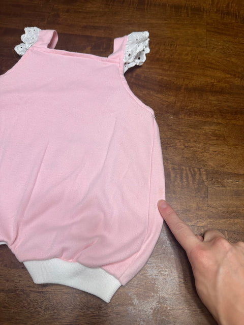 Vintage 90s Pink Embroidered Fish Onesie (6/9 Months)
