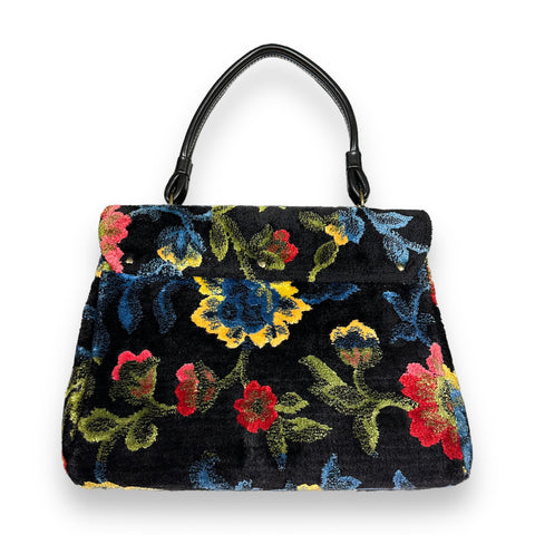 Vintage 60s Floral Chenille Carpet Bag ("Marilyn's Purse")