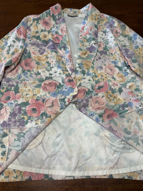 Vintage 80s Pastel Floral Blazer (S/M)