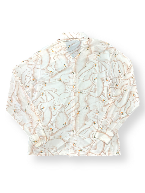 Vintage 70s 'Nude Lady' Novelty Print Button Up Shirt (M/L)