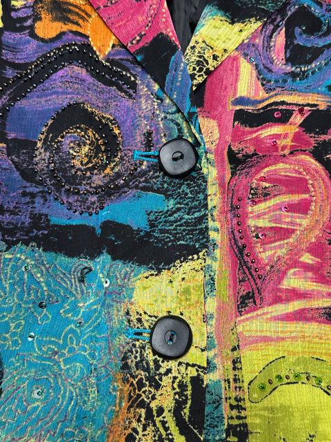 Vintage 80s/90s Colorful Abstract Printed Blazer (S)