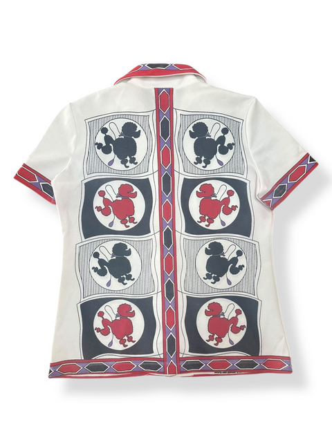Vintage 70s Poodle Print Novelty Button-Up (~M)