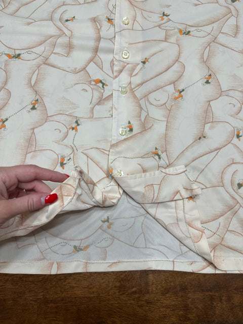 Vintage 70s 'Nude Lady' Novelty Print Button Up Shirt (M/L)