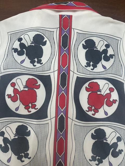 Vintage 70s Poodle Print Novelty Button-Up (~M)