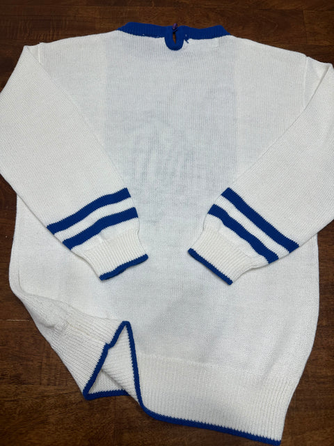Vintage 80s Nautical Sailboat Knit Pullover Sweater (S)