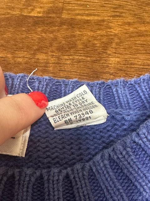Vintage 90s Blue Starburst Knit Sweater (M/L)