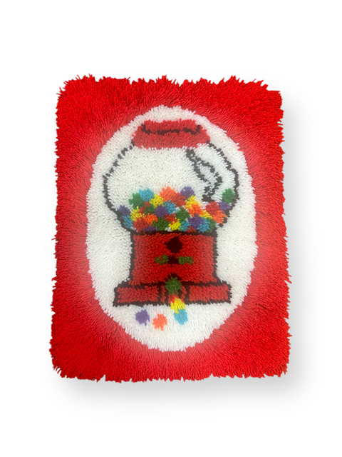 Vintage Gumball Machine Latch Hook Wall Art