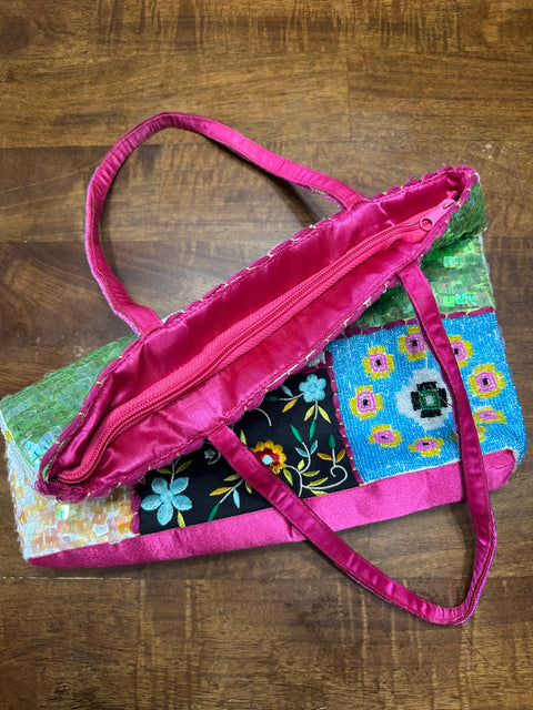 Y2K Multicolor Pink Beaded Statement Purse