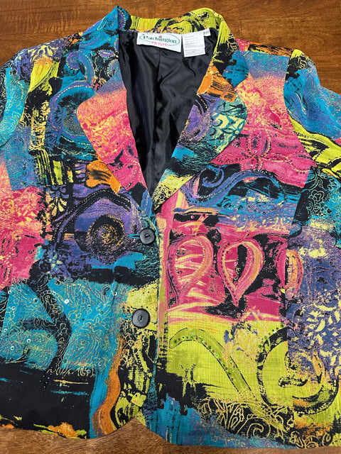 Vintage 80s/90s Colorful Abstract Printed Blazer (S)