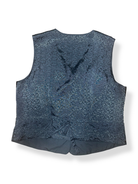 Vintage 90s Velvet Grunge Patchwork Embroidered Vest (L)