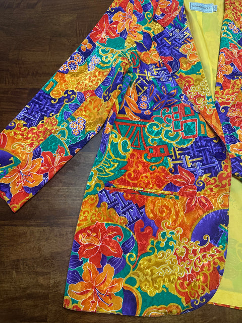 Vintage 80s Howard Wolf Orange Abstract Blazer (~M)