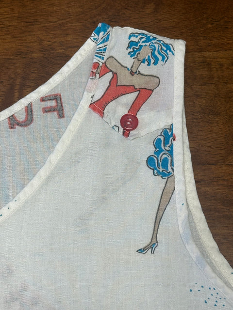 Vintage 80s Novelty 'Fashion' Graphic Print Tank (S)
