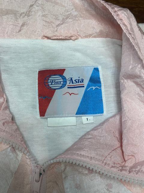 Vintage 80s Pink Pastel Polka Dot Patchwork Windbreaker (L)