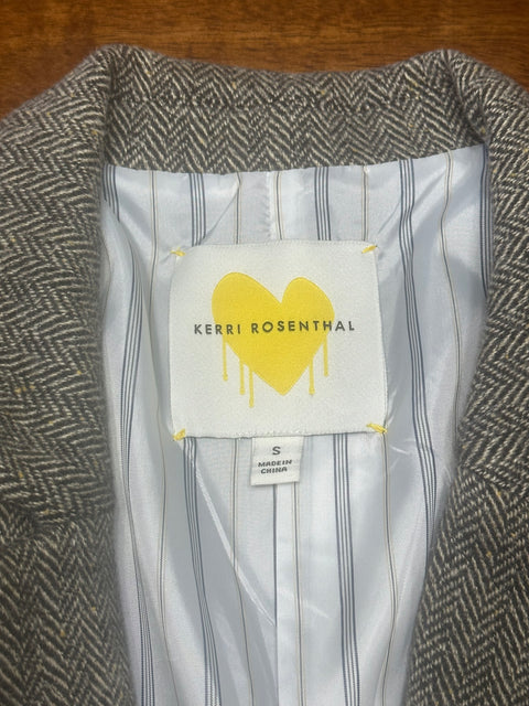 Designer Kerri Rosenthal Embroidered Tweed + Heart Elbow Patch Blazer (S)