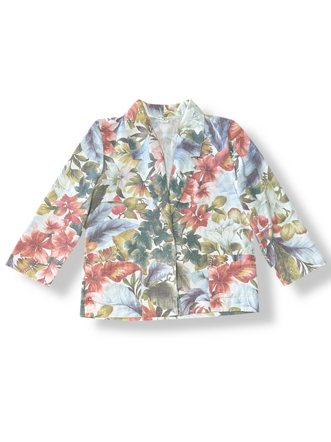 Vintage 80s Tropical Floral Blazer (~M)
