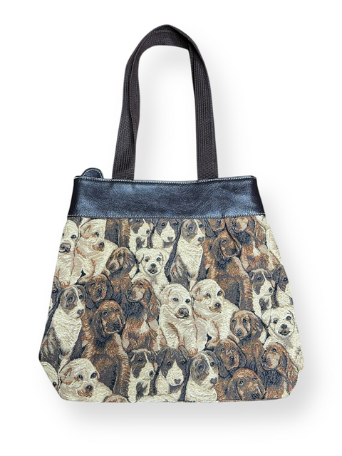 Vintage Tapestry Puppy Dog Shoulder Bag