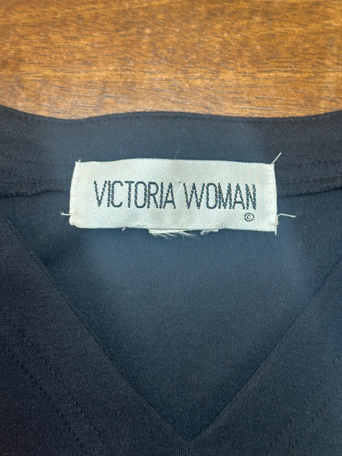 Vintage Black Rainbow Butterfly Applique T-Shirt (~L)