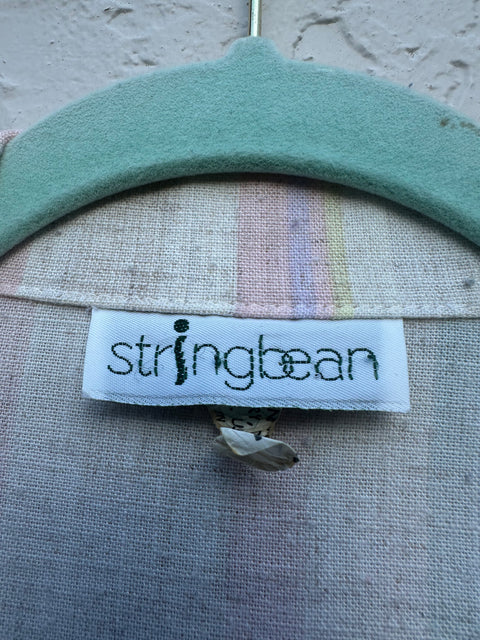 Vintage 80s Cream Pastel Striped Blazer (S/M)