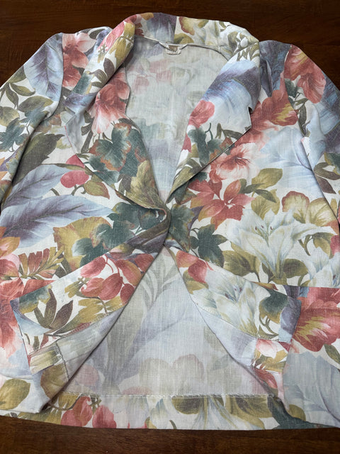 Vintage 80s Tropical Floral Blazer (~M)