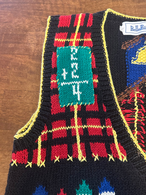 Vintage 90s School Teacher Knit Sweater Vest (M)