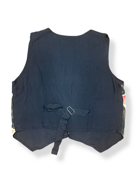 Vintage Neutral Abstract Dyed Art Vest (S/M)