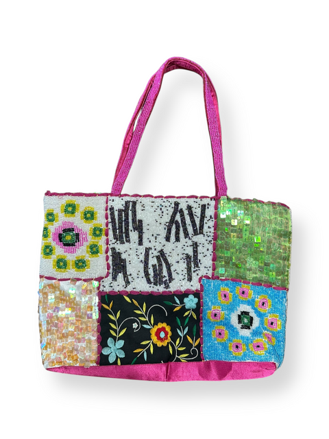 Y2K Multicolor Pink Beaded Statement Purse