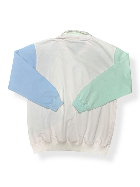 Vintage 80s Pastel Colorblock Fish Sweatshirt (XS/S)