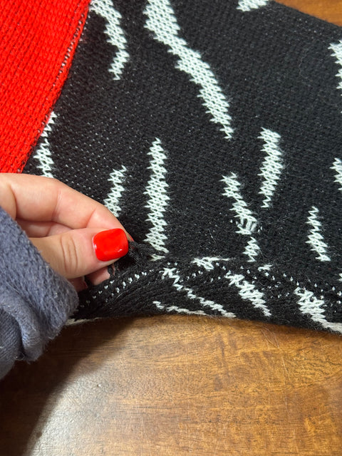 Vintage 80s Red Black Tiger Statement Sweater (L/XL)