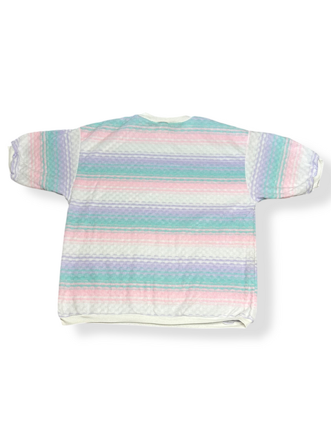 Vintage 80s Textured Pastel Cotton Candy Sweatshirt (XL/2X)