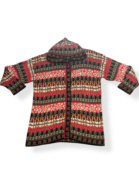 Vintage Hooded Kitschy Country Knit Cardigan (L/XL)