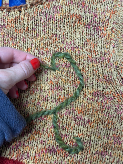 Y2K Whimsical Embroidered Flower Knit Sweater (S/M)