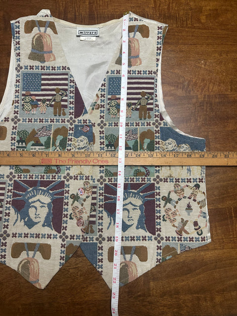 Vintage 90s Americana Tapestry Vest (XS/S)