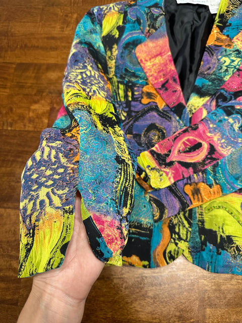 Vintage 80s/90s Colorful Abstract Printed Blazer (S)