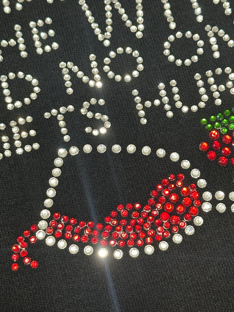 "Hand Over the Wine" Black Rhinestone Top (L)