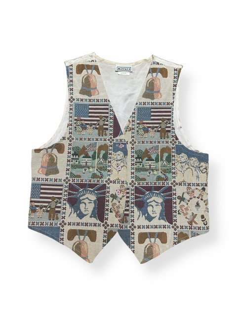 Vintage 90s Americana Tapestry Vest (XS/S)