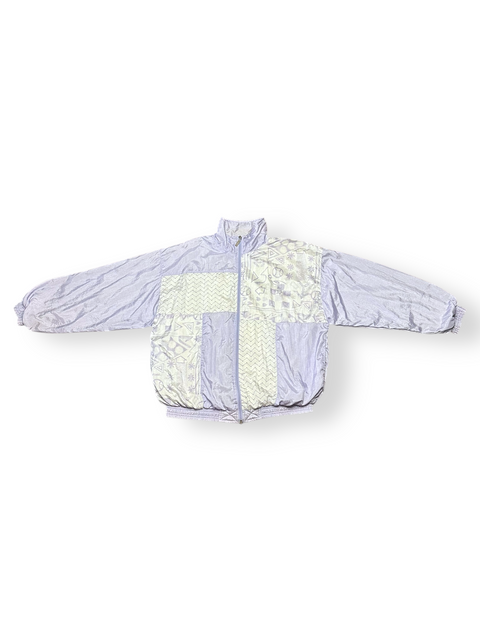 Vintage 80s Lavender Geometric Abstract Windbreaker (M)