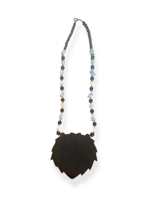 Lee Sands Mother of Pearl Lion Pendant Necklace