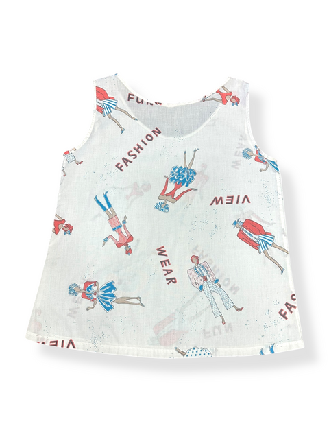 Vintage 80s Novelty 'Fashion' Graphic Print Tank (S)