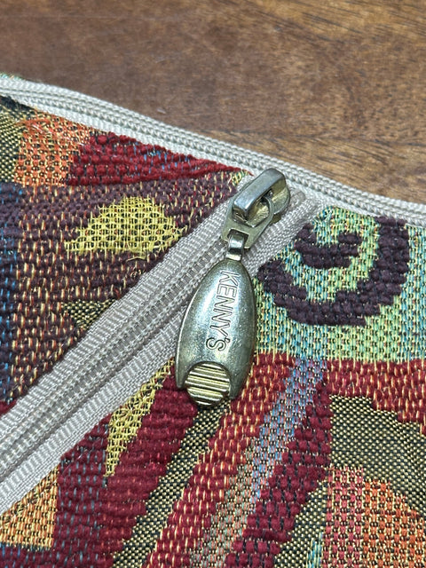 Vintage 90s Rainbow Geometric Carpet Tapestry Purse