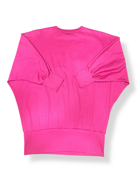 Vintage 80s Embellished Applique Pink Lady Shirt (~M)