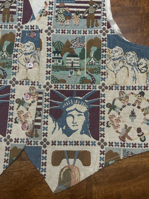 Vintage 90s Americana Tapestry Vest (XS/S)